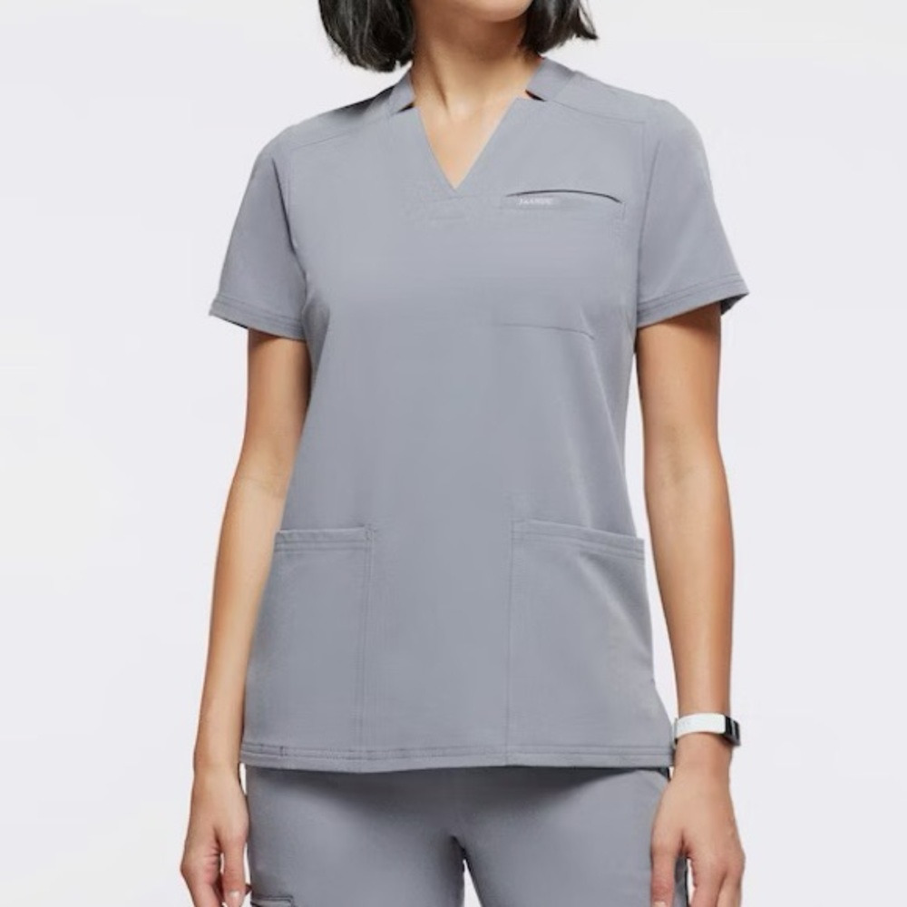 JAANUU Gray Scrub Top